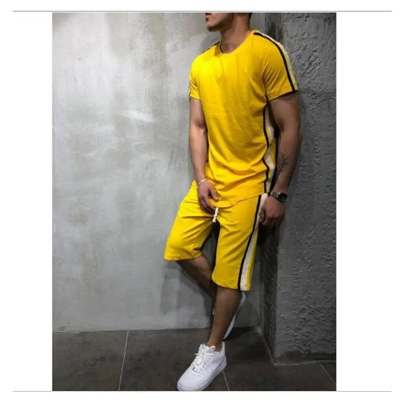 Мужской модный Повседневный Спортивный костюм со штанами и шнуровкой 2019|Мужские