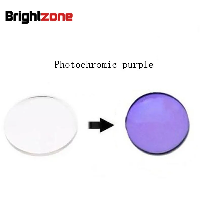 Clear Quick Change Lenses 1.56 Photochromic Purple HMC UV AR CR39 resin eyeglasses prescription lenses only myopia /astigmatism