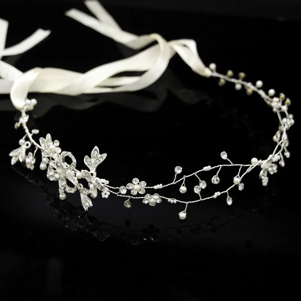 Блестящий Кристалл Свадебный головной убор для невесты повязка волос 100% ручная
