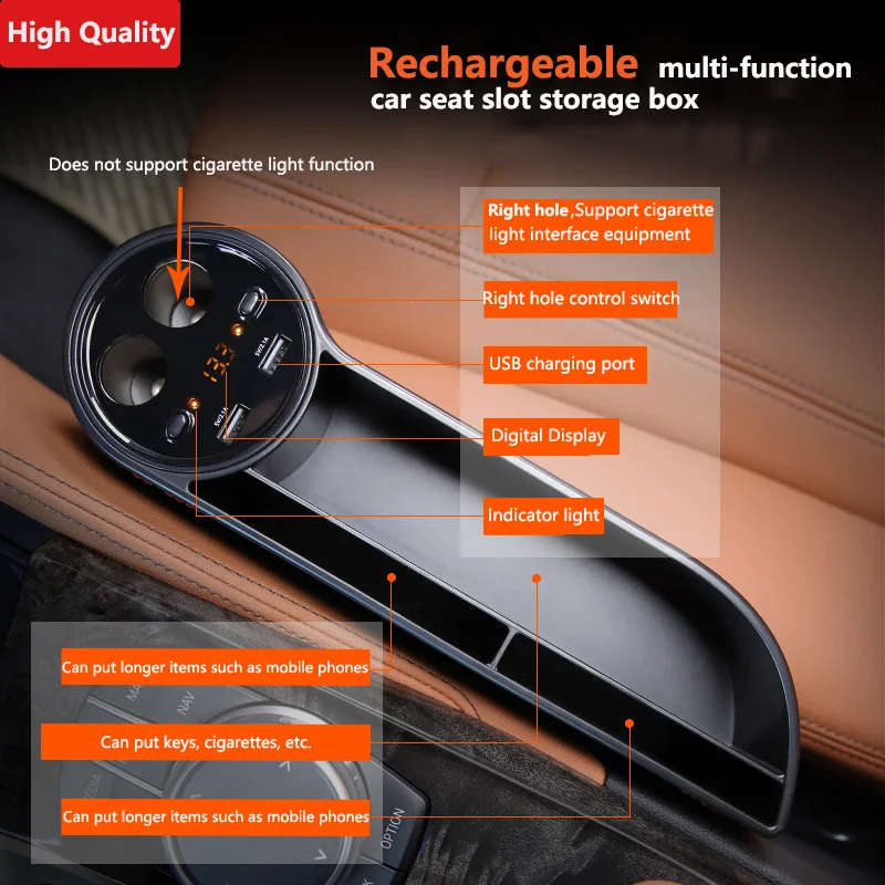 

Car Seat Storage Box Bag Organizer Crevice Stowing Car Charger for KIA sportage rio sorento cerato k2 k3 Soul ceed k5 Forte