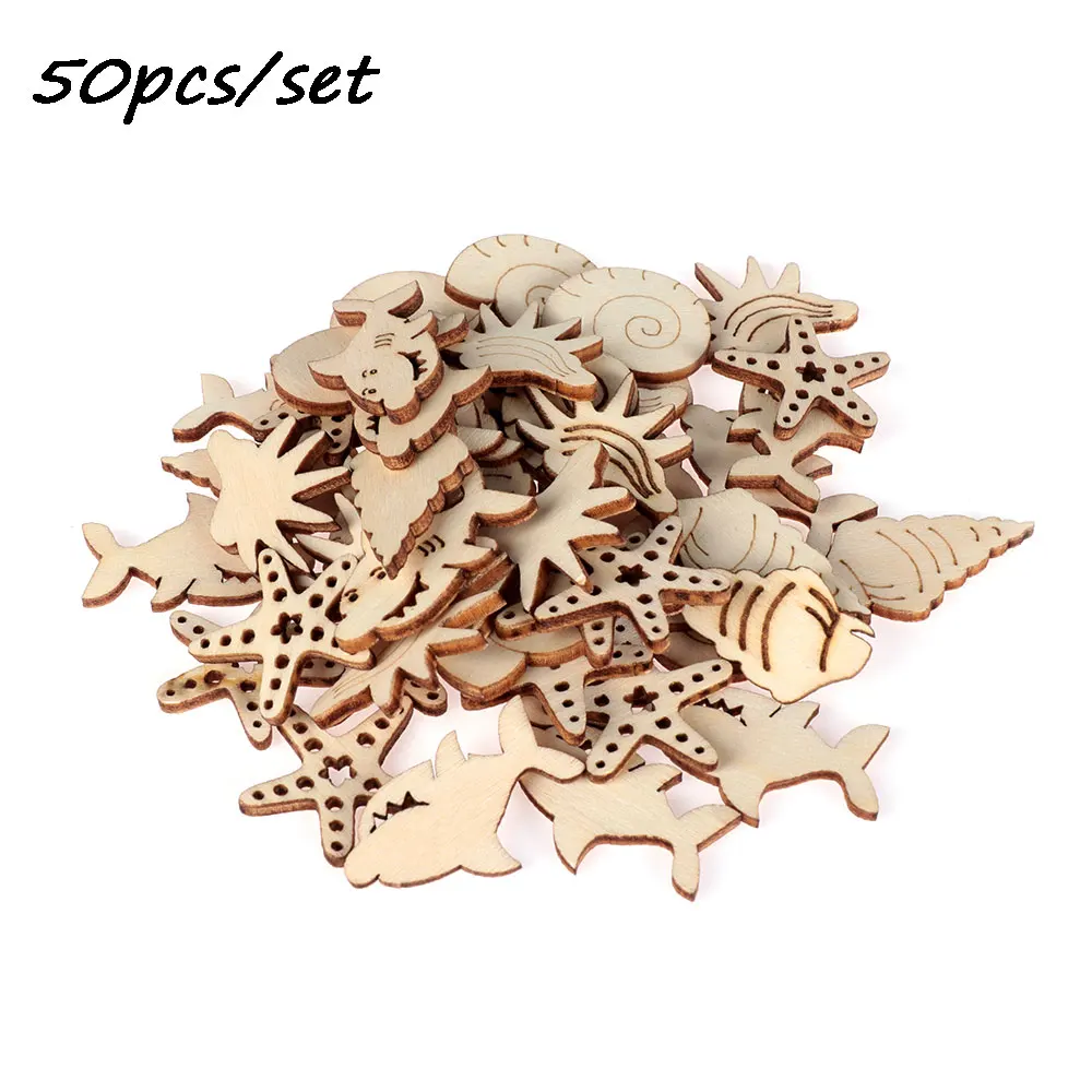 Аксессуары ручной работы из натурального дерева для скрапбукинга 50/100 шт.