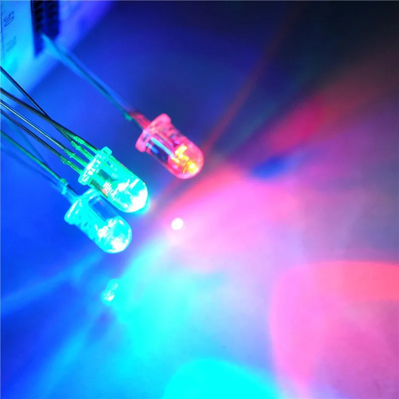 50 шт. 5 мм RGB(красный/зеленый/синий) многоцветный светодиодный общий катод круглый с куполообразной верхней прозрачной линзой 4 контакта высокой яркости