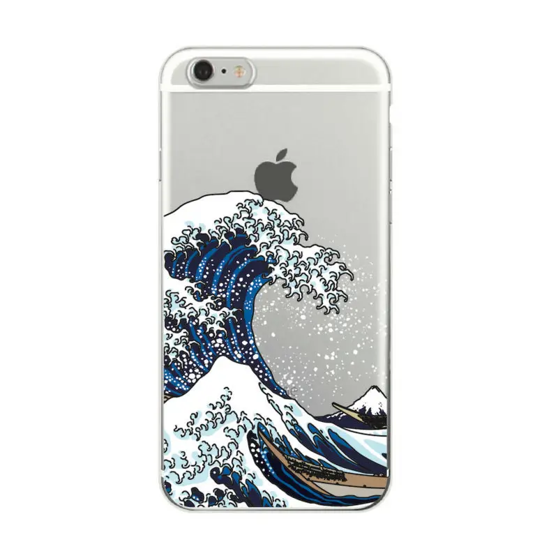Для iPhone 11 12Pro Max 7Plus 7 6 8 8Plus X XS The Great Wave off Kanagawa Мягкий ТПУ Прозрачный чехол для