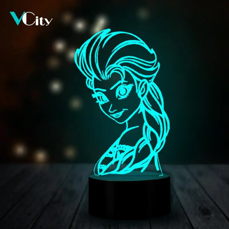 VCity 3D Ночной светильник Led Настольная лампа вечерние Декор USB RGB многоцветный