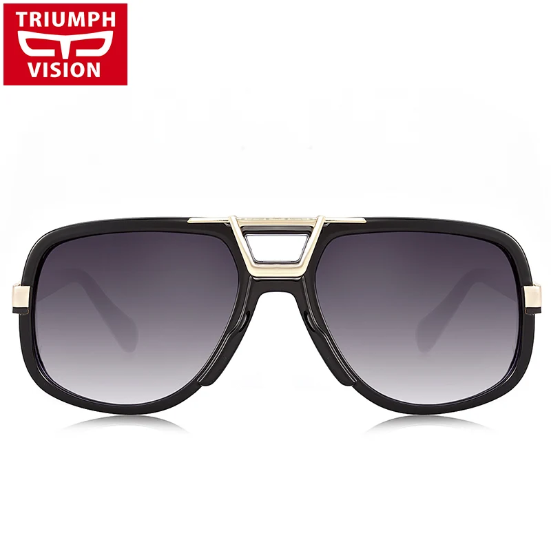 Триумф видения черные очки Мужчины Градиент UV400 солнцезащитные для мужчин пилот