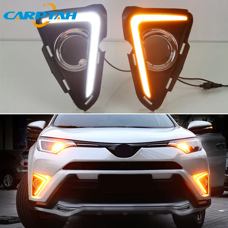 Светодиодный светильник дневного света для Toyota RAV4 2016 2017 2018 водонепроницаемый 12 в
