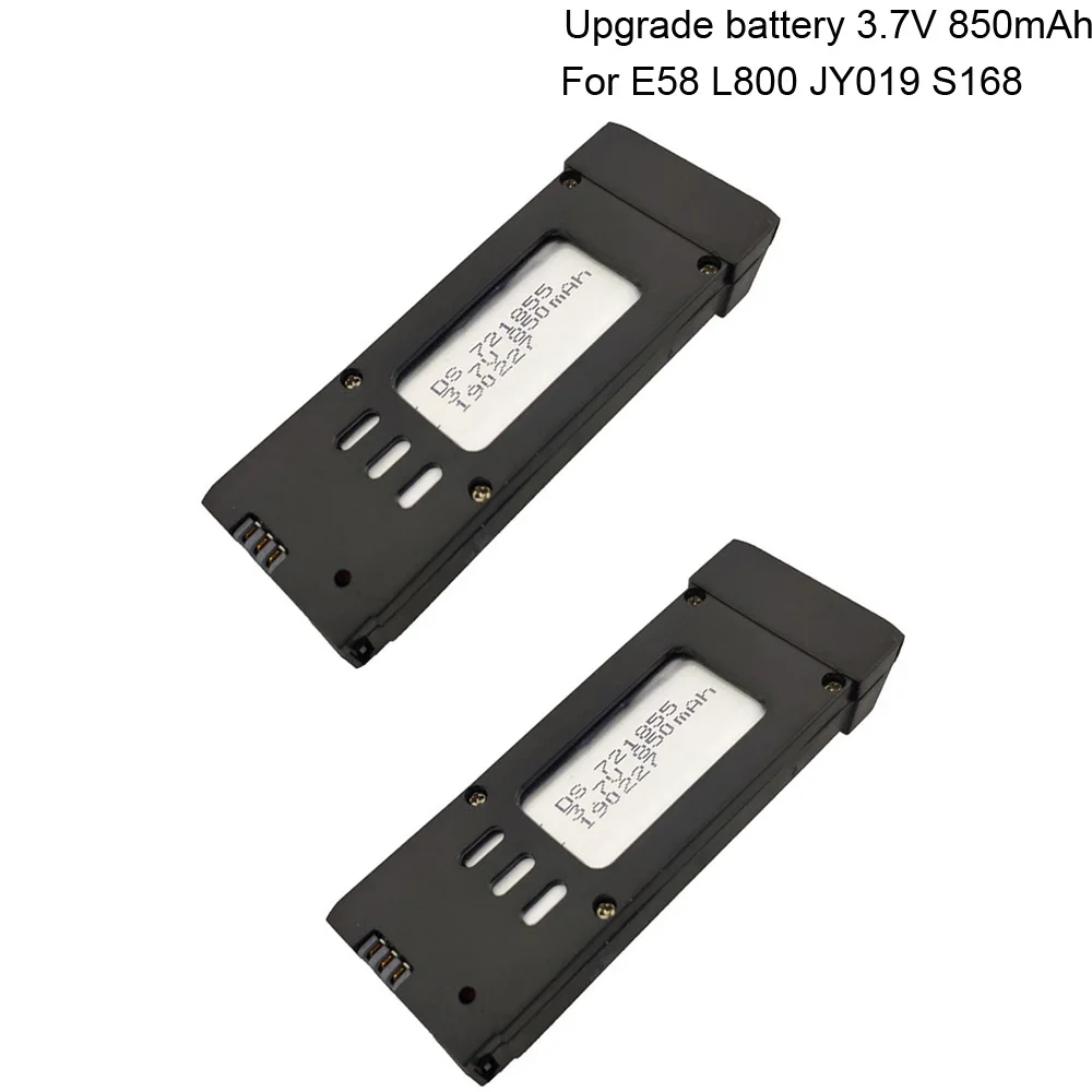 Аккумулятор для квадрокоптера E58, 2 шт./лот, 3,7 в, 850 мАч, для E58, JY019, S168, GD88, L800