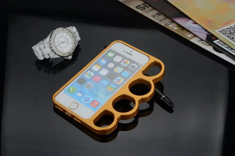 gold Из алюминиевого сплава для IPhone 7 7plus Мода Господь кольца костяшки пальца рамка для телефона чехол Крышка 4,7/5,5 дюймов - Цвет: gold