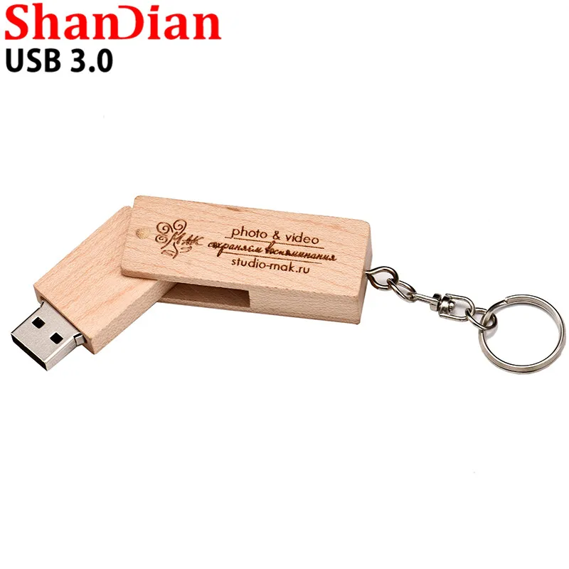 SHANDIAN USB 3,0 логотип персональный деревянный USB флеш-накопитель креативный подарок заказной логотип дерево u диск Флешка 4G 8GB 16GB 32GB