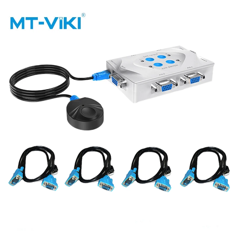 MT-Viki Kvm-переключатель VGA USB 4 порта проводной пульт дистанционного управления
