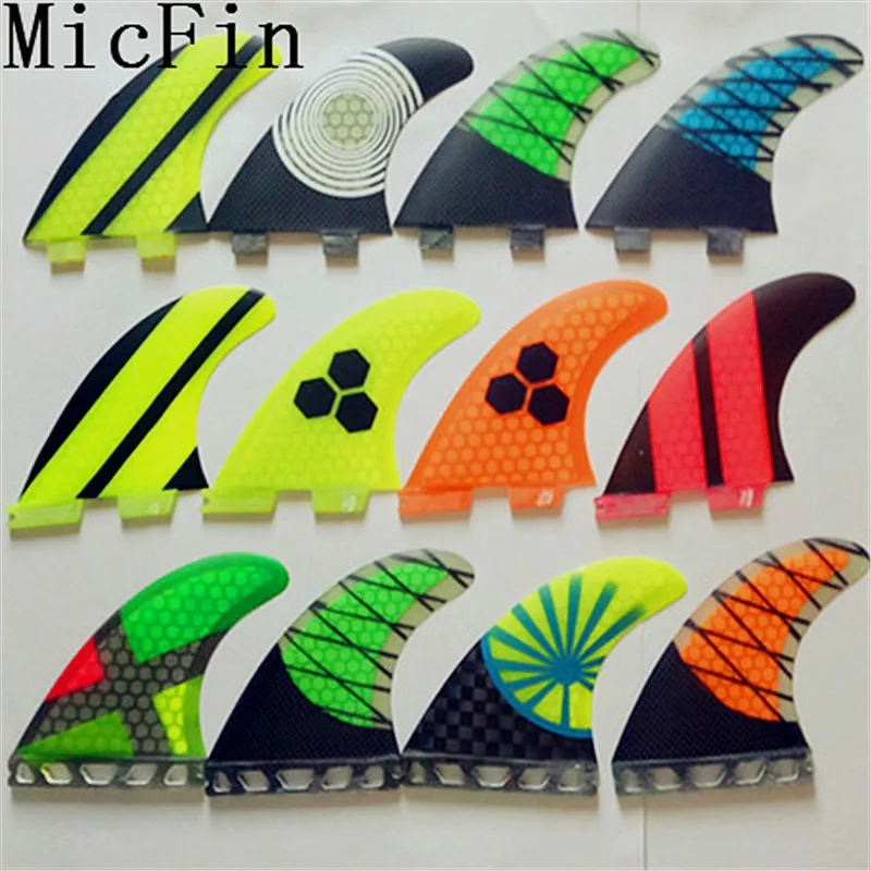 

Micfin FCS G5 Fin Surf fiberglass Honeycomb carbon Fins Three/set Medium size pranchas de surf fcs surfing fins