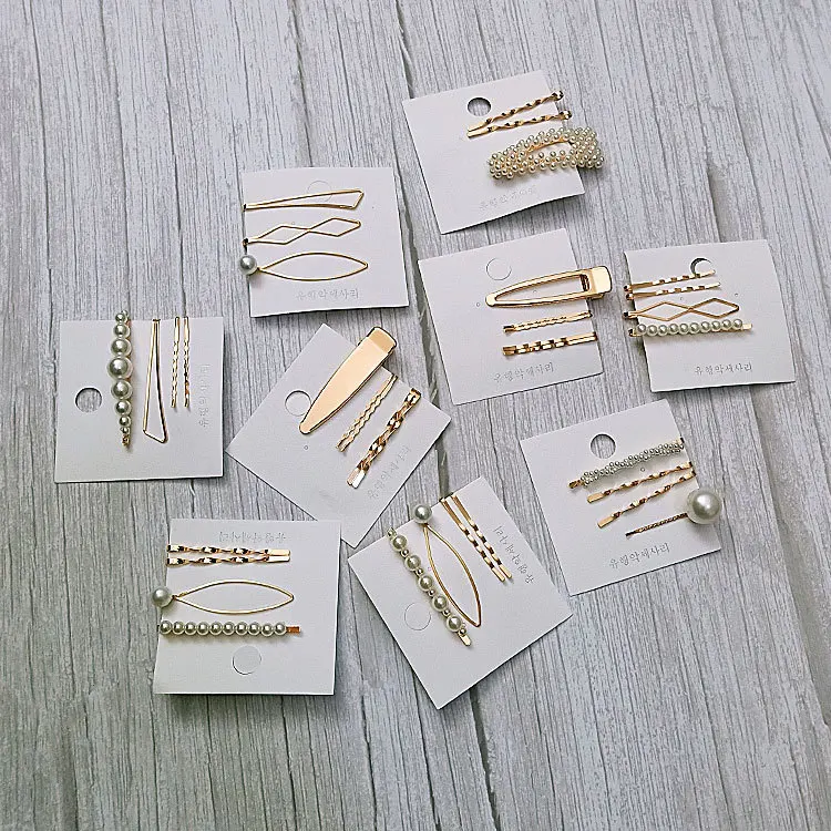 metal hair clips set for women accessories bandeau cheveux simulated pearl clip hairpins | Hair Grips