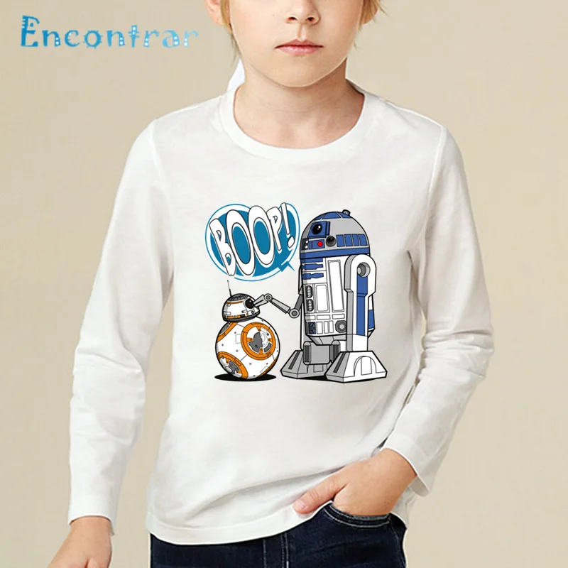 Детская забавная футболка с принтом BB-8 на ходу детские топы Звездные войны