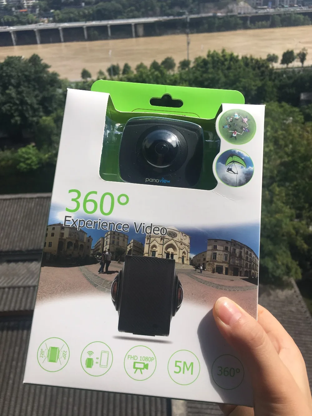 Новое поступление AMKOV AMK200S двойной объектив 360*360 градусов панорамная камера HD WiFi Спортивная экшн-камера Поддержка VR Youtube