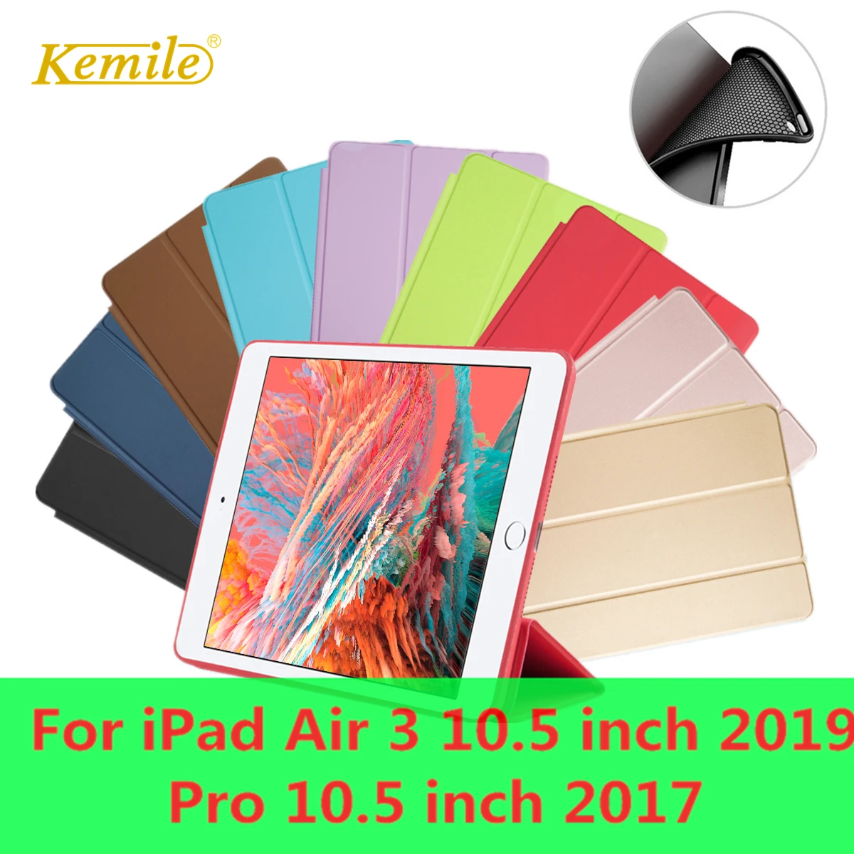 

For iPad Pro 10.5 Case for iPad Air 3 Case 2019 Cover Funda PU Leather Silicone Soft Back for iPad Air 2019 Case Pro 10.5 2017