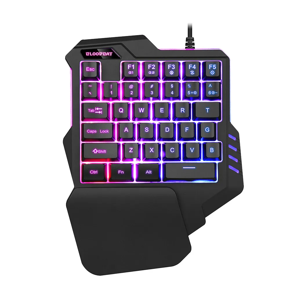 Проводная игровая клавиатура с RGB подсветкой 35 клавиш эргономичная для одной