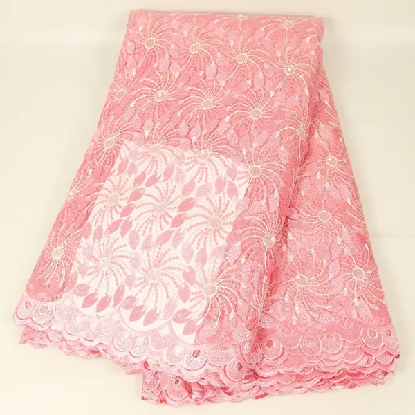 light pink Лидер продаж, красивая кружевная ткань с бисером, вышитая кружевная ткань в нигерийском стиле, Высококачественная французская Тюлевая кружевная ткань - Цвет: light pink