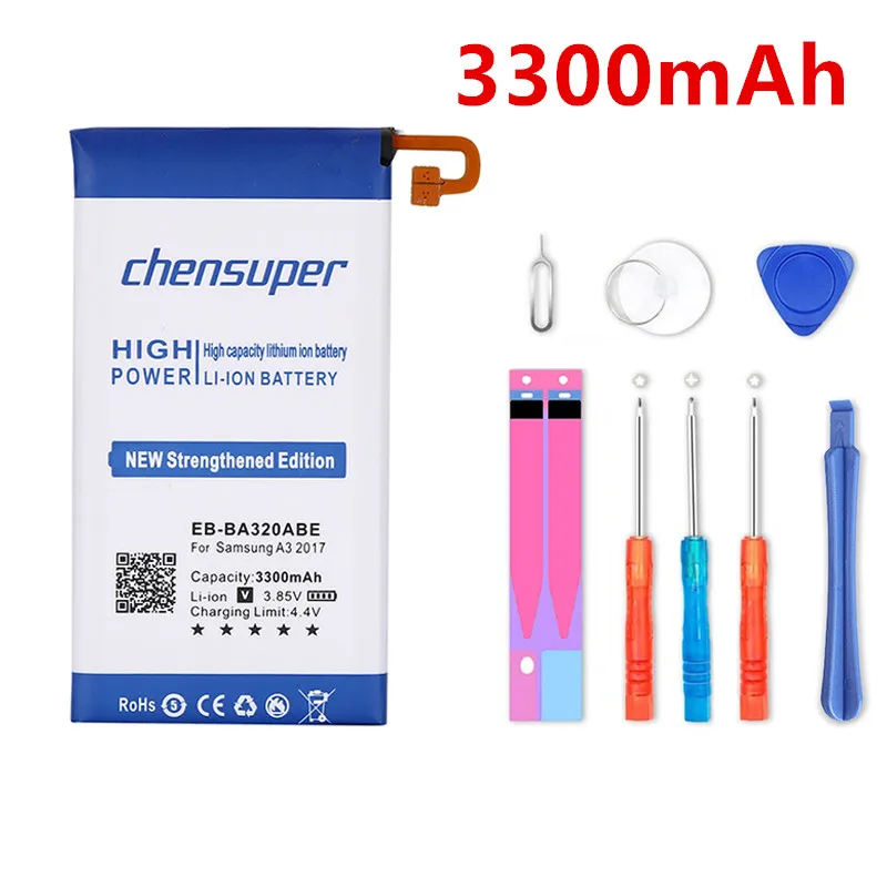 Новый chensuper 3300 мАч EB BA320ABE аккумулятор для Samsung Galaxy A3 2017 A320F SC 04J A320 A320FL A320Y|mobile phone
