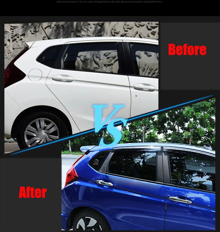 8 шт./компл. стайлинга автомобилей окно в колонке столб карбоновое волокно Стикеры Накладка для Honda Fit/Джаз GK5 3rd GEN- автомобиля Стикеры C603