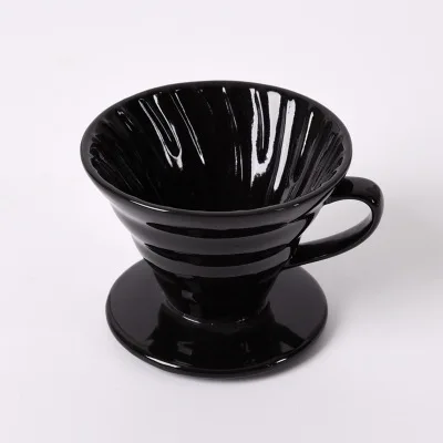 Black 1-4 2-4 керамические кофейные чашки Эспрессо кофейные чашки фильтровальные чаши V60 Воронка капельные ручные фильтры для чашки кофейные аксессуары для соревнований - Цвет: Black 1-4