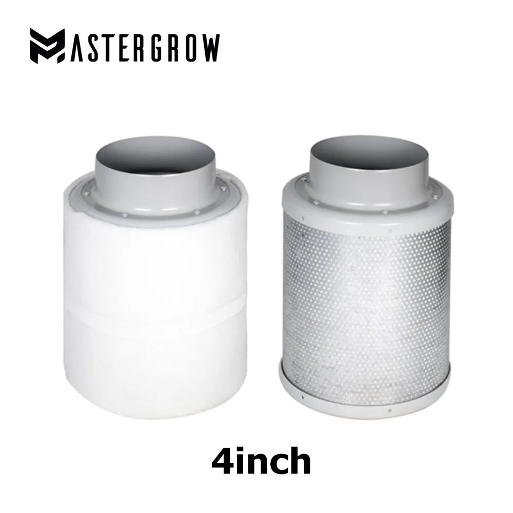 MasterGrow 4 Inch 100mm HIGH EFFICIENT Activated Carbon Air Filter Set For Indoor Hydroponics Grow Tent Greenhouses Grow Light