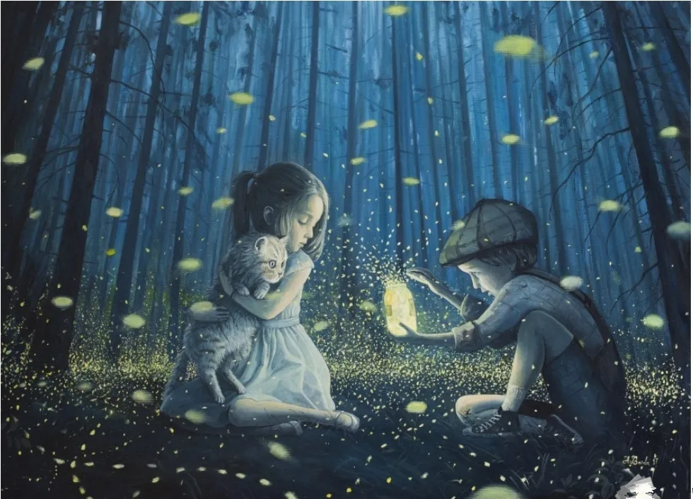 Goedkoop Surrealisme Olieverfschilderij Home Decor Wall Art De Magic Lantaarn Door Adrian Borda Schilderen Olie Reproductie Hand Geschilderd