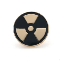 radioactivity symbol black enamel pin medical jewelry doctors gift science lab laboratory technician enamel brooches wholesale