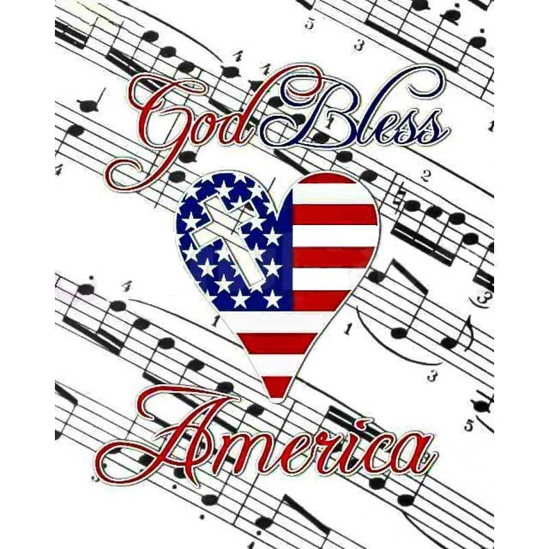 Алмазная живопись полноразмерный квадратный/круглый флаг God Bless America Music Notes