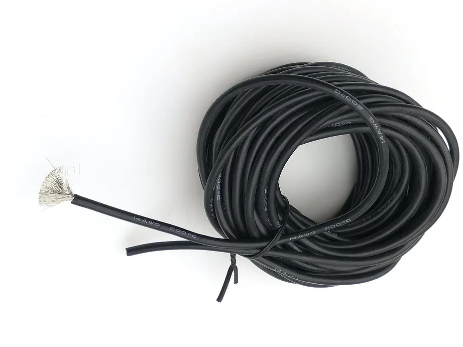 3000 В 14AWG 10 м черный силиконовый провод гибкий многожильный медный кабель|cable