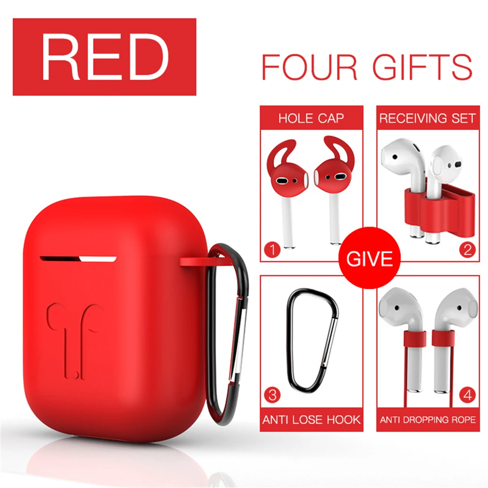 5 шт./компл. Силиконовые чехлы с цепочкой для ключей крюк для Apple Airpods защитный чехол ремень держатель Air стручок селфи-Палка с Bluetooth гарнитура аксессуары