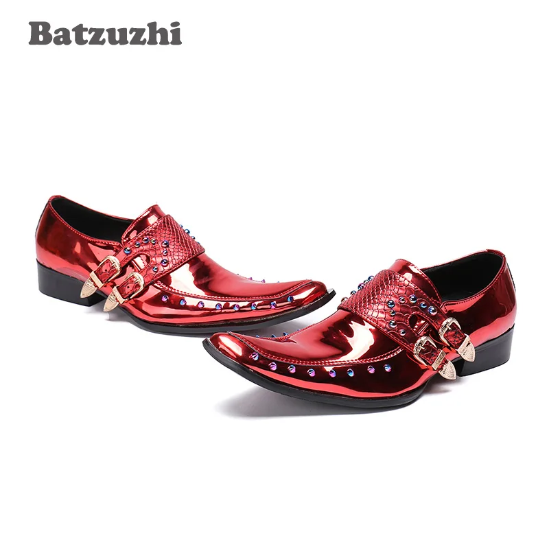 Batzuzhi итальянские брендовые Модные мужские вечерние свадебные туфли ручной