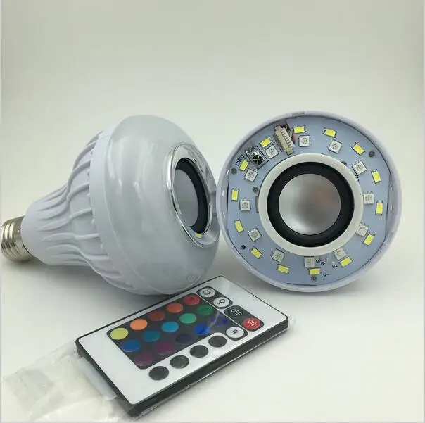 СВЕТОДИОДНЫЙ беспроводной динамик E27/B22 RGB с Bluetooth мощность 12 Вт светильник для