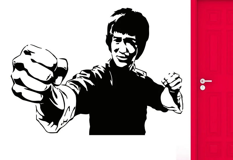 

Настенная Наклейка Кино звезда Джеки Чан боевые искусства каратэ крутое украшение, домашняя гостиная настенная наклейка QJ26