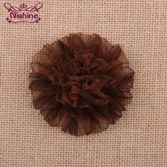 

Nishine 100pcs 3.5" Flat Back Muslin Flowers for DIY Headband Newborn Headwear Girls Yarn Floral Use for Hair Accessories