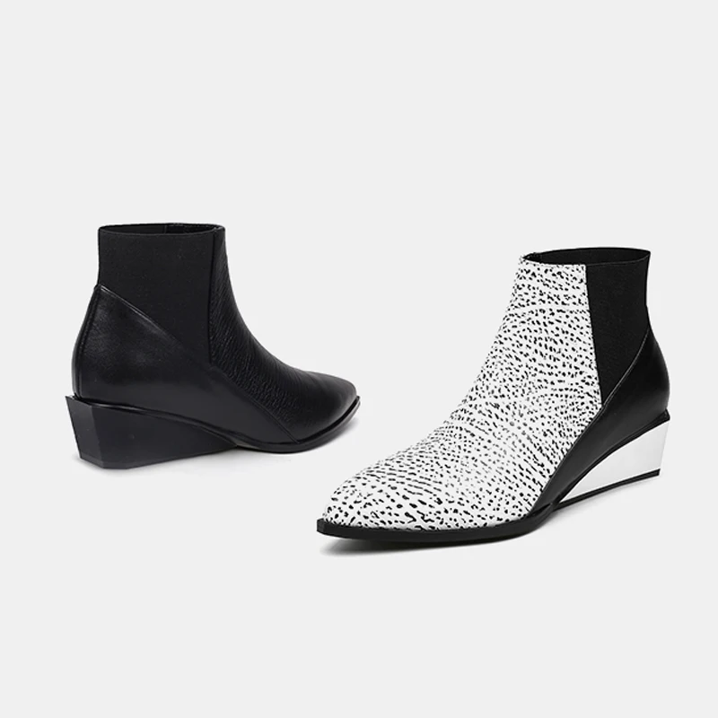 Ботильоны челси осенние ботинки для женщин обувь из натуральной кожи с острым