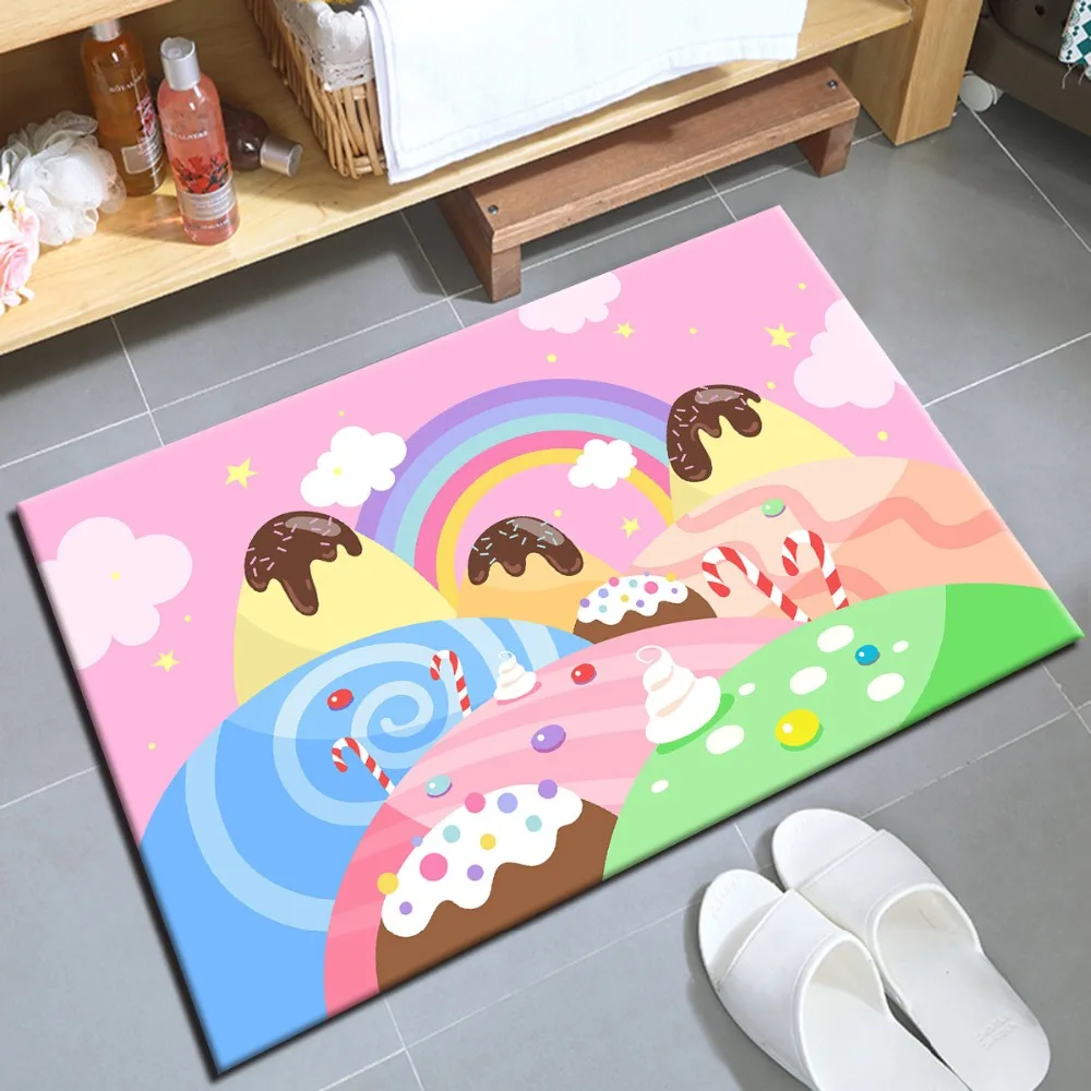 Детские Мультяшные милые коврики карамельного мира для малышей домашние