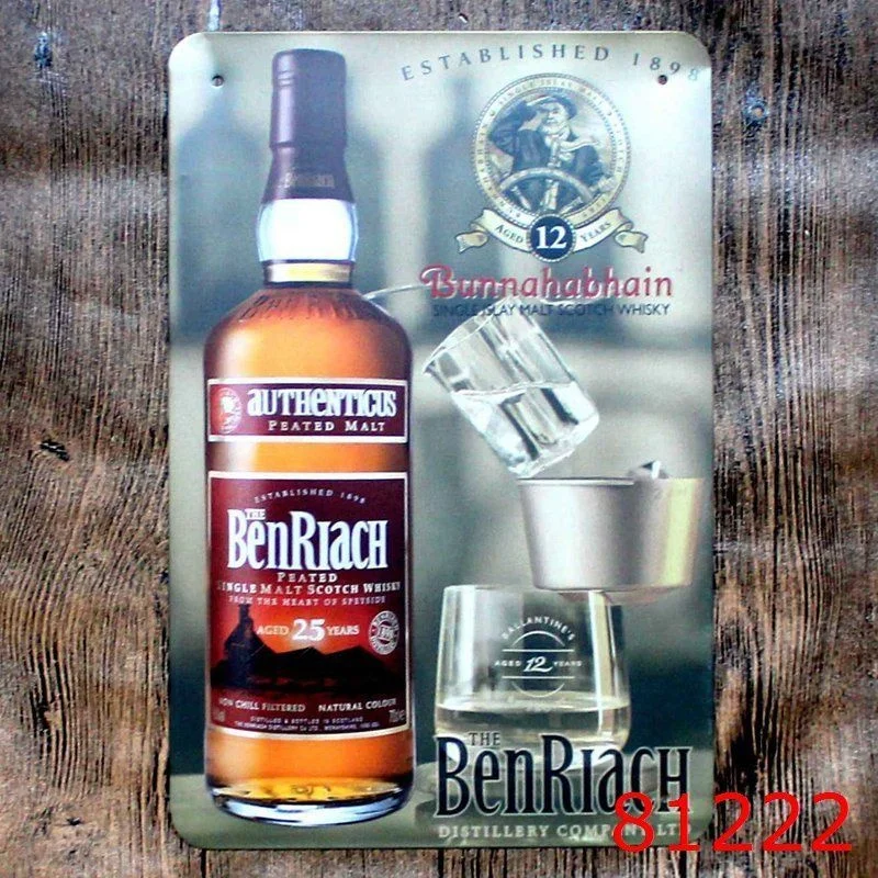 

Metal Tin Sign Benriach Bar Pub Decor Vintage Retro Poster Cafe Art 30x20CM