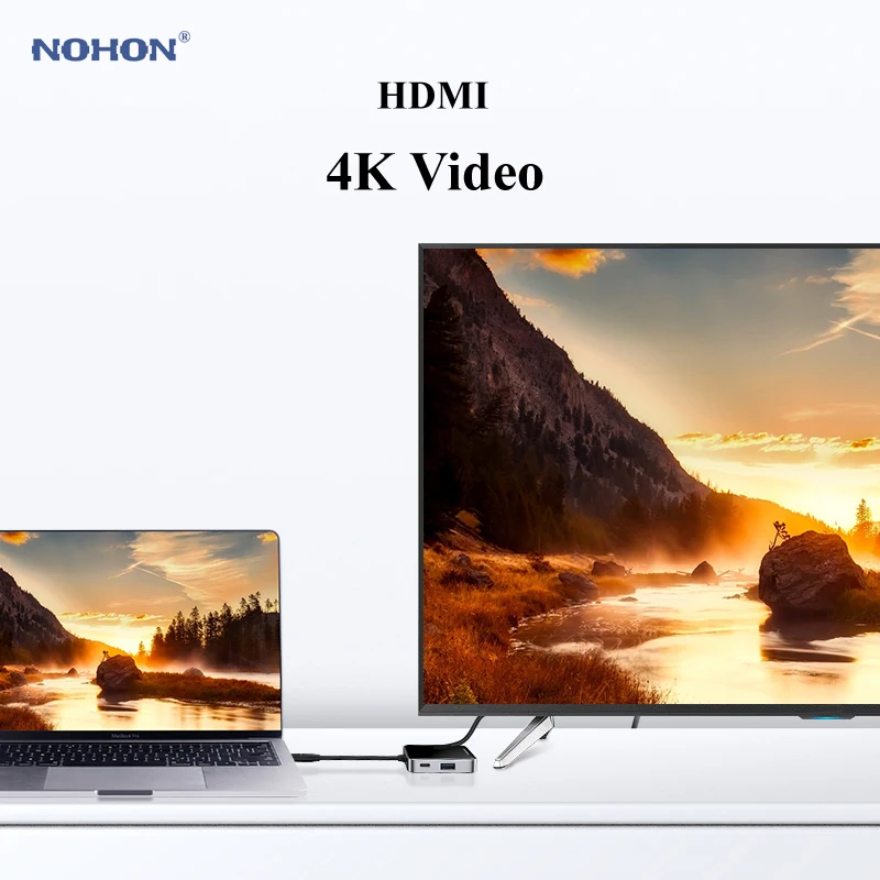 Концентратор USB C Nohon 3 0 адаптер HDMI Thunderbolt для MacBook Huawei P20 Pro Mate10 Samsung Galaxy S9 Note 9