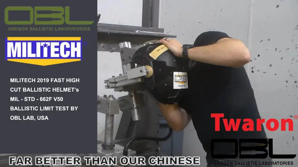 Видео для тестирования-официальное лабораторное видео Militech FAST Helmet V50 проверки