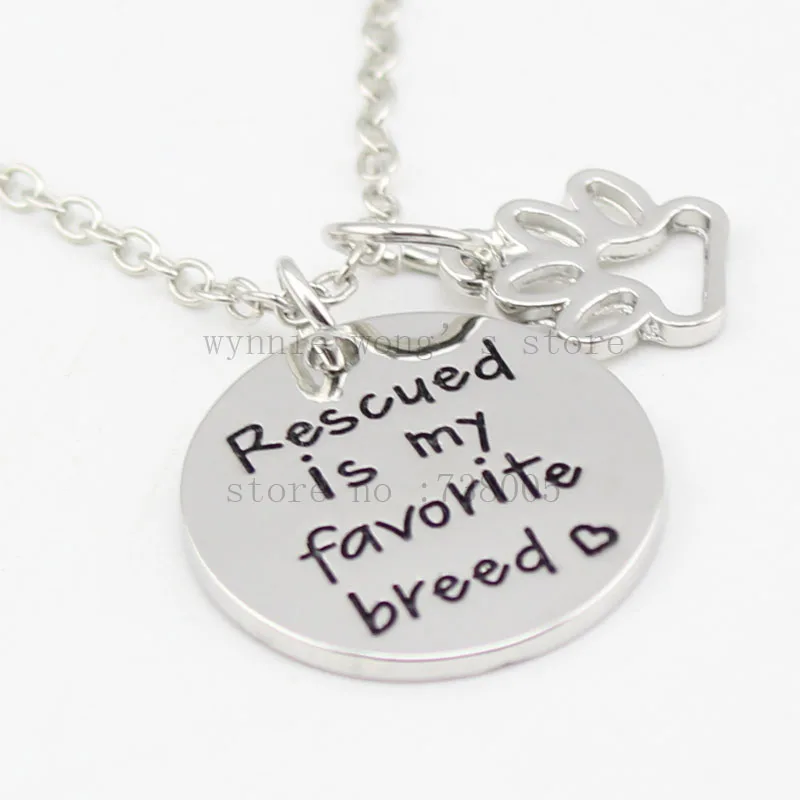 2017 новое прибытие &quotспасли моя любимая порода&quot ожерелье ручной штамповки