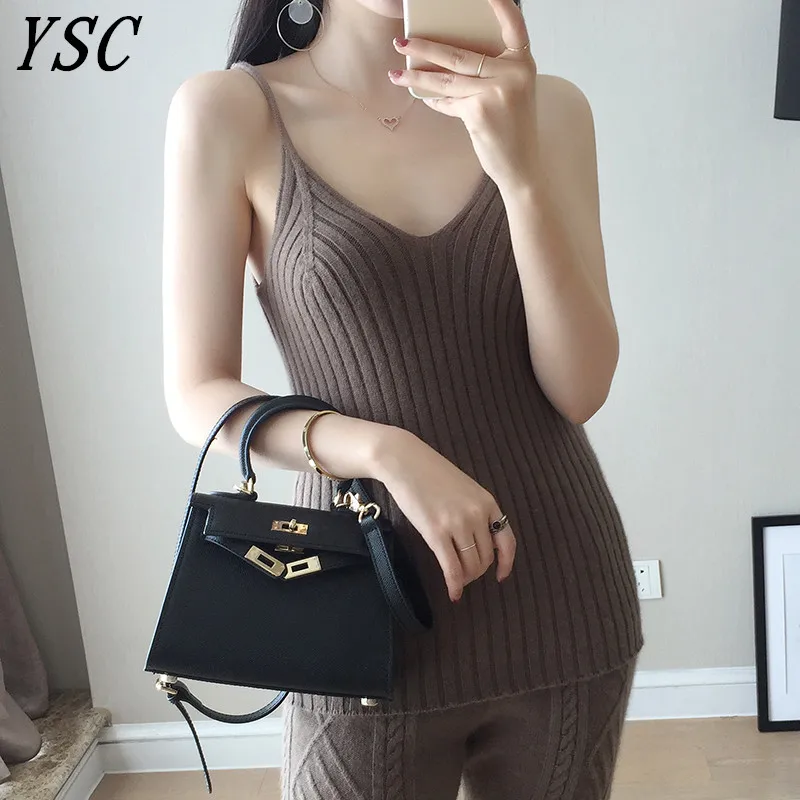 Yunshucloset весна лето новый шаблон женская вязаная шерстяная жилетка сплошной цвет V