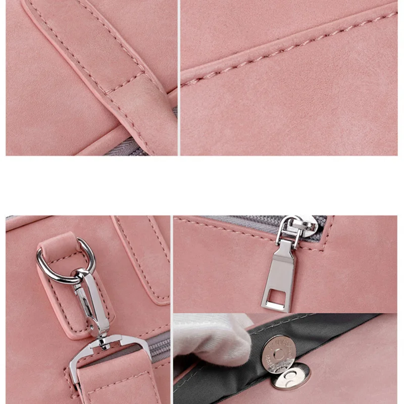 

Brand Bag for MacBook air 13 pro 15.4 Leather bag for Lenovo Women Shoulder Laptop bag 13.3 14 15 15.6 17.3 inch Men waterproof