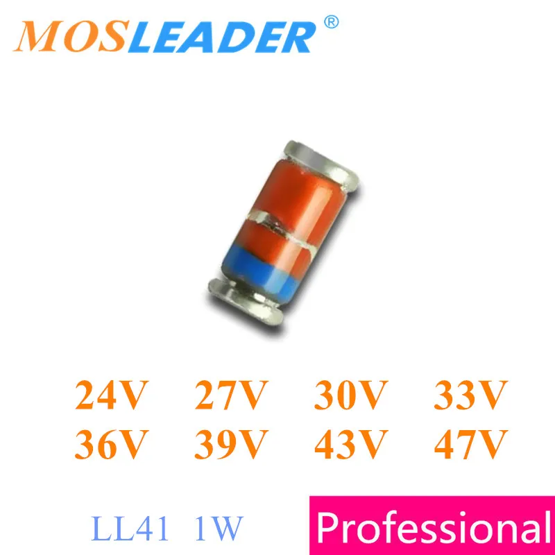 Mosleader 5000 шт LL41 1W ZM4749 24V ZM4750 27V ZM4751 30V ZM4752 33V ZM4753 36V ZM4754 39V ZM4755 43V ZM4756 47V китайский zener |