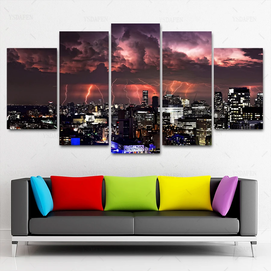 

Op de muur HD print olieverf Film modulaire foto Scenery poster kind room decor woondecoratie 5 stks canvas art z340
