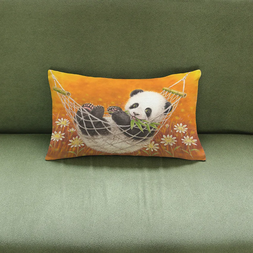 Подушка панда в китайском стиле животного декоративная наволочка для детской