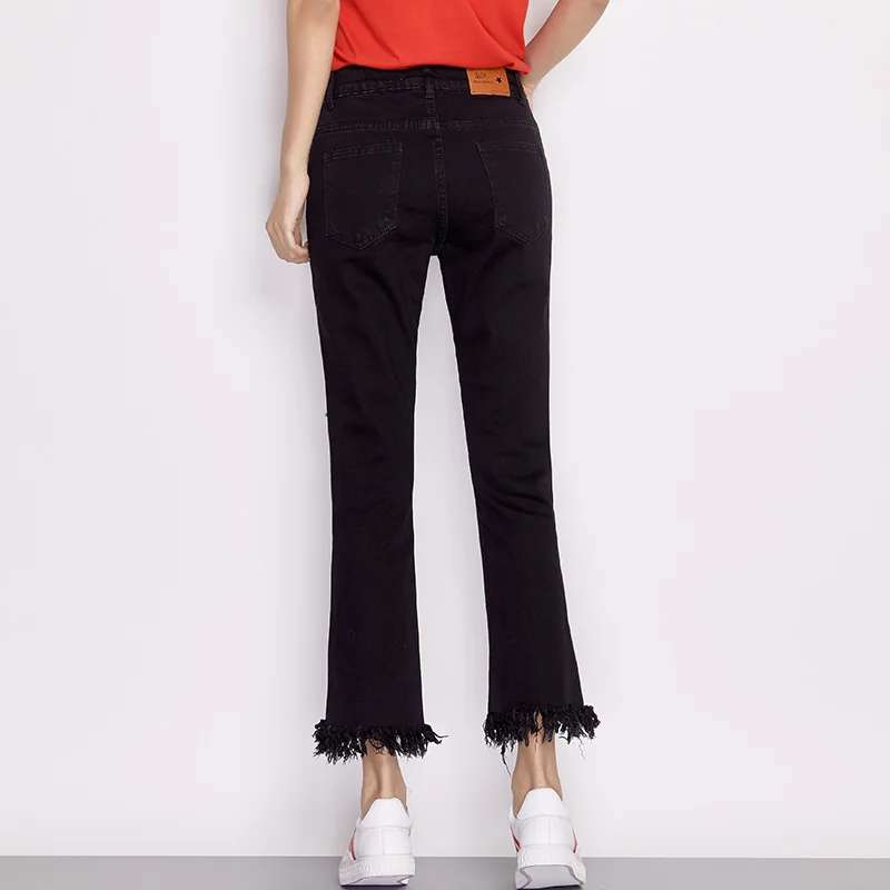 LEIJIJEANS Новое поступление Осенние повседневные Стильные расклешенные джинсы со