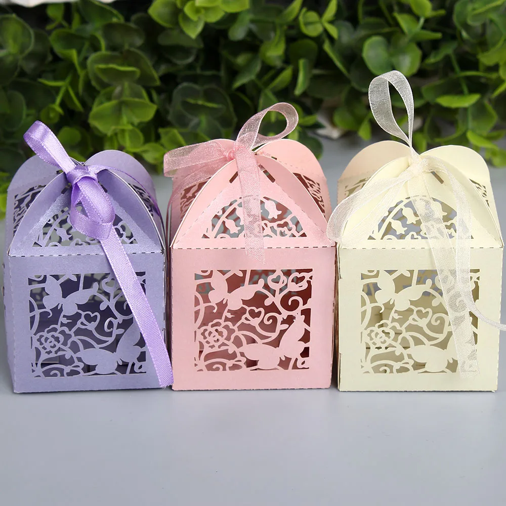 50 шт. бумажные подарочные коробки для конфет с лентой|decorative decorative|decoration wedding