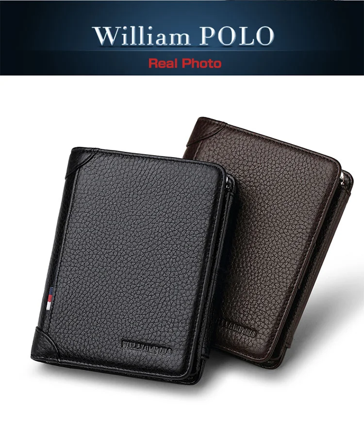 Wilampolo, известный бренд, тройной кошелек, мужской короткий кошелек, держатель для карт, монета, Карманный Кошелек с молнией, маленький кошелек из натуральной кожи для мужчин