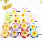 10 пасхальные украшения Смешанные цвета пена Гавайский цветок Плюмерия Франгипани цветок свадебные зажимы для волос 4,5 см