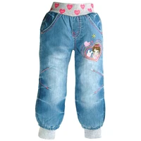children jeans 3 9y teen girls denim trousers bunny embroidery red rhinestone elastic sarouel pants mh2931